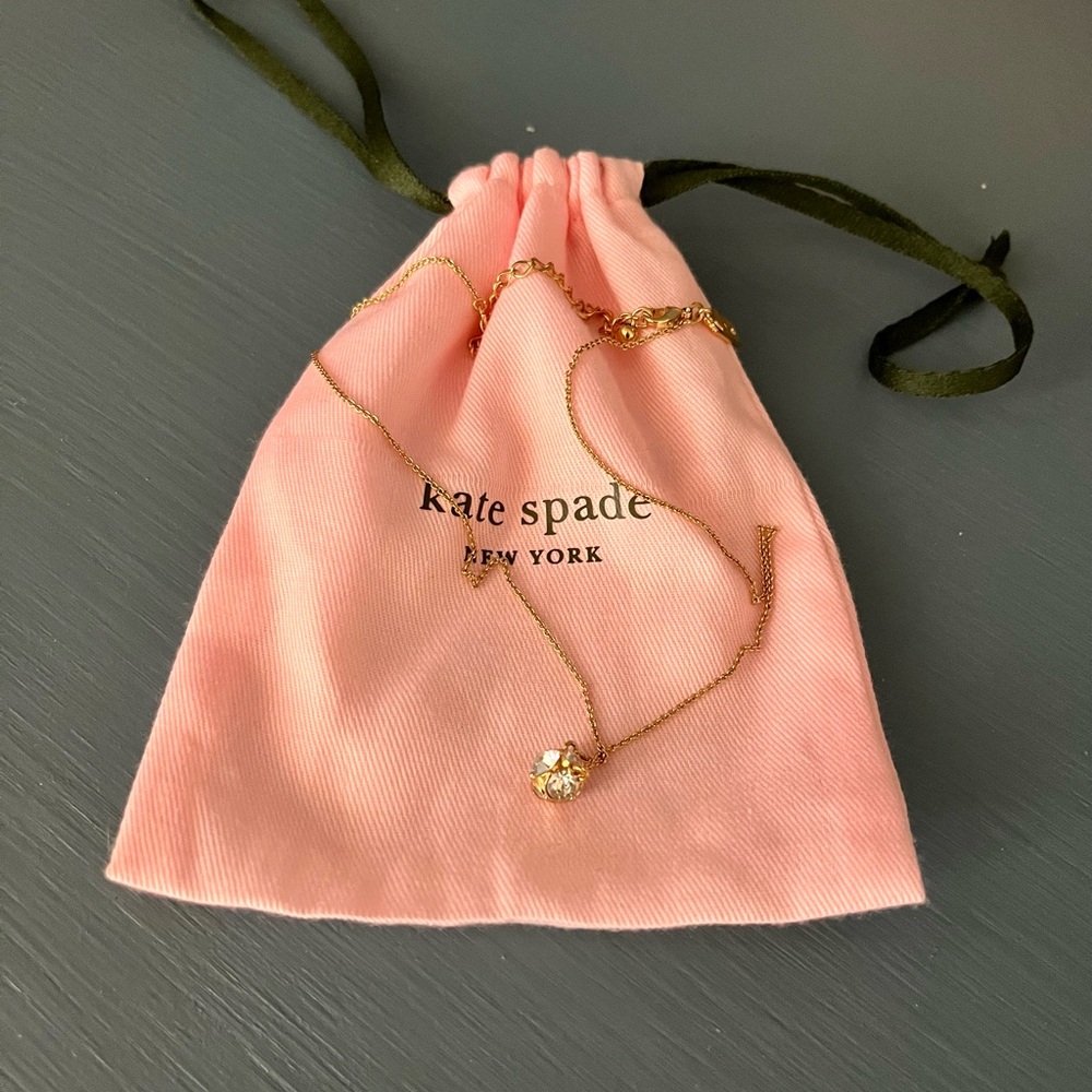 ♠️Kate Spade♠️ Lady Marmalade Gold Crystal Pendant Adjustable Necklace